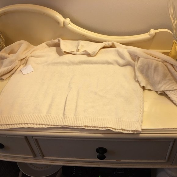 NWT Project Naadam Ivory Medium Ruffle Mock - Picture 10 of 10